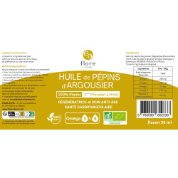 Huile de pépins d’argousier 50 ml OMÉGA 3 BIO