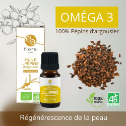 Huile de pépins d’argousier 10 ml OMÉGA 3 BIO