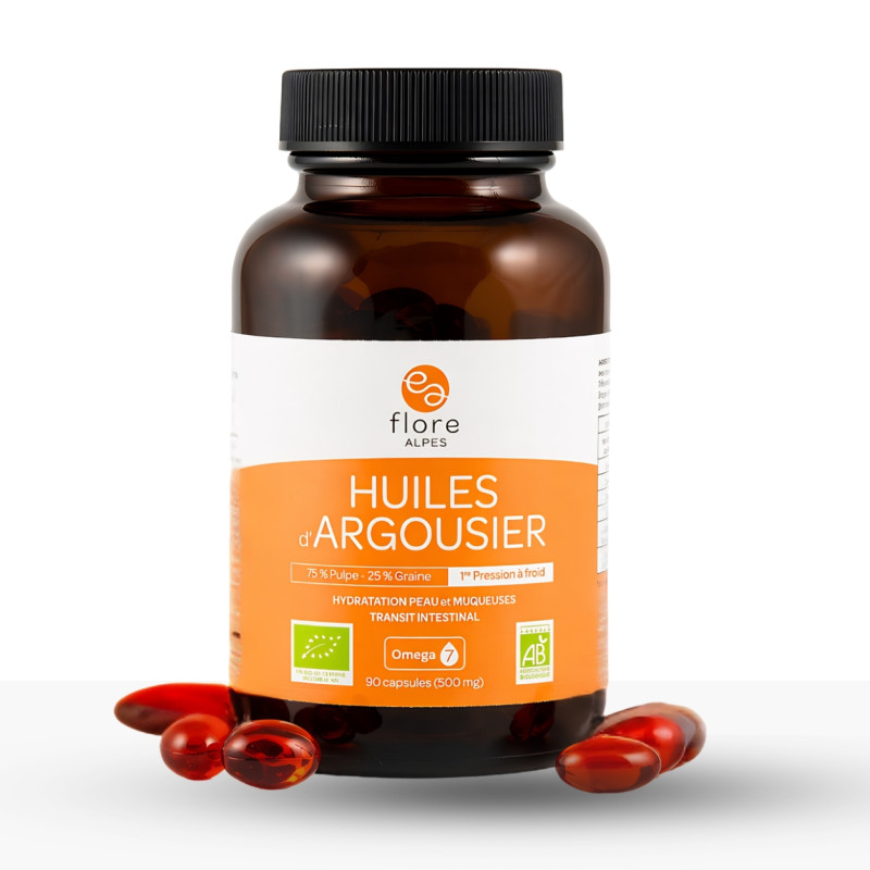 Huiles d'argousier BIO - OMEGA 7 - 90 capsules