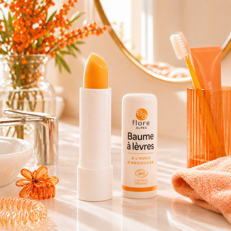 Baume à lèvres à l'argousier et cire d'abeille BIO Cosmos Organic