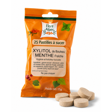 Pastilles au xylitol et à la menthe fraîche BIO
