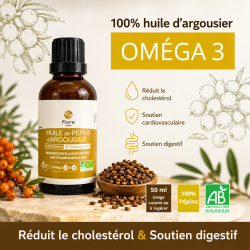 Huile de pépins d’argousier 50 ml OMÉGA 3 BIO
